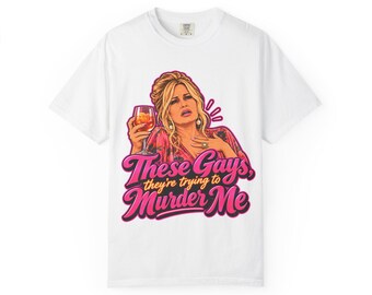 Camiseta "Estos gays intentan asesinarme" / Ilustración pop retro