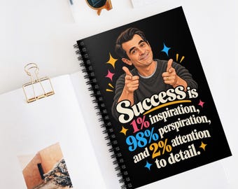 Cuaderno de espiral inspirado en Phil Dunphy - Cita de Modern Family - Éxito / Ilustración retro pop