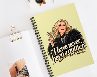 Cuaderno de espiral inspirado en Moira Rose - Cita de Schitt's Creek - Éxito / Ilustración retro pop