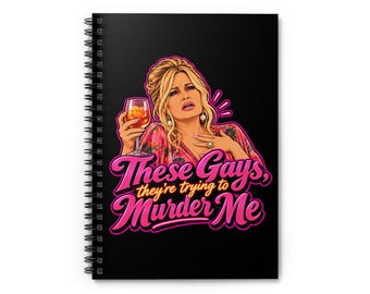 Cuaderno de espiral - Jennifer Coolidge - Cita de White Lotus - Cita de These Gays / Ilustración pop retro