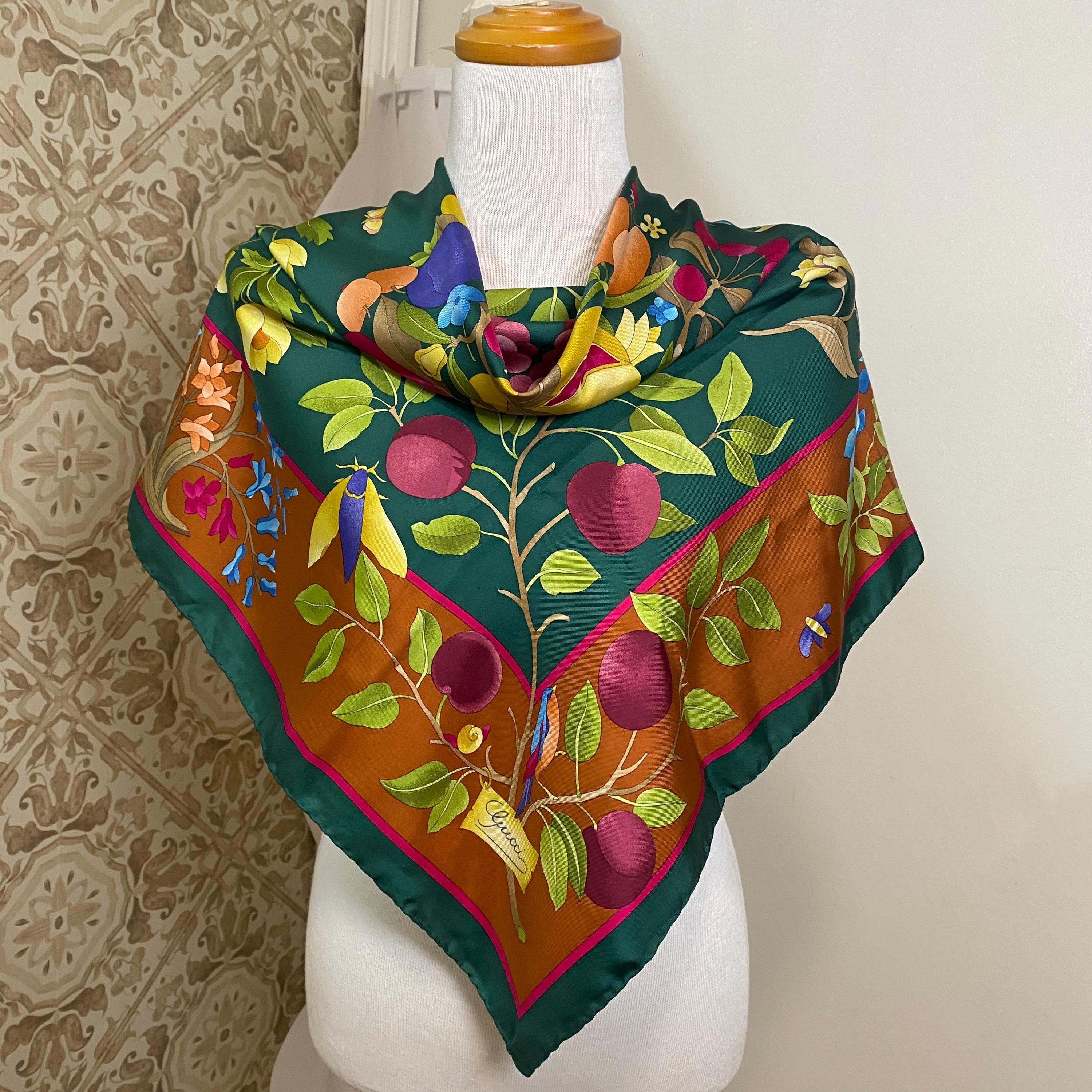 Gucci Scarf Vintage Silk Birds - Etsy