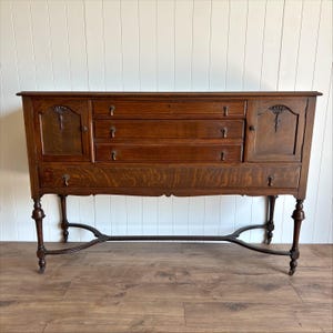Antique Sideboard | Buffet with Spindle Legs | Server, Entryway Console, TV Stand, Changing Table
