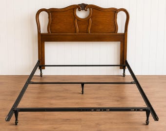 Vintage Wood Full/Double Bed Frame | Antique French Provincial Wood Bed |