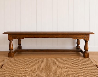 Antique Wood Coffee Table with Drawer | Farmhouse Cottagecore
