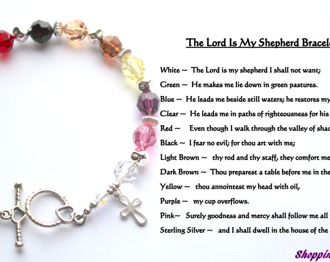Psalm 23 Crystal Bracelet With Sterling Silver Beads and Etsy