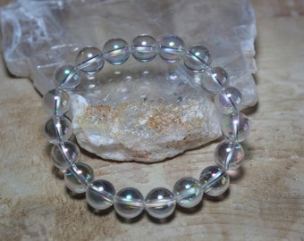 Armband engel aurakwarts, 10 mm kristal, goddelijke verbinding