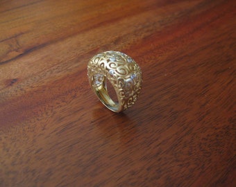 Unique Handmade 14kt Yellow Gold & Diamond Statement Ring 7.70 Grams