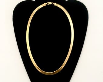 14kt Yellow Gold 20" Herringbone Chain Necklace Made in Italy