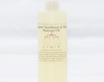 8oz Organic Sunflower and Shea Massage Oil