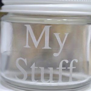 Glass Jar, Personalized Small Jars, Custom Jar, Custom Word on Jar, Jar, Stash Jar, Spice Jar, Glass Jar, Small Jar, Jar with Metal Lid