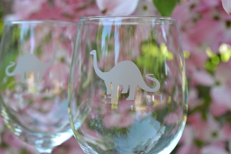 Dinosaur Wine Glasses Wine Glass Dino Glass Stem Wine Etsy