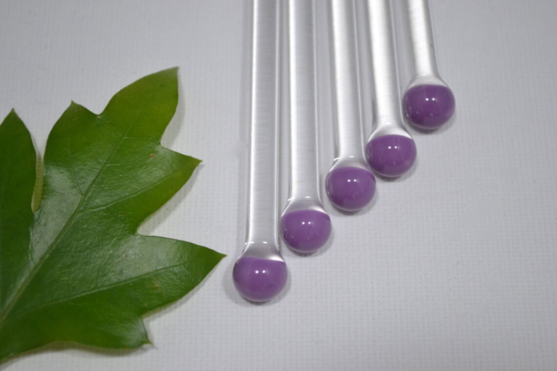 Swizzle Sticks Glass Swizzle Sticks Purple Swizzle Sticks Etsy