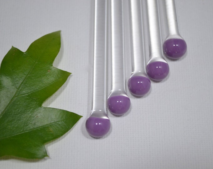 Swizzle Sticks, Glass Swizzle Sticks, Purple Swizzle Sticks, Glass