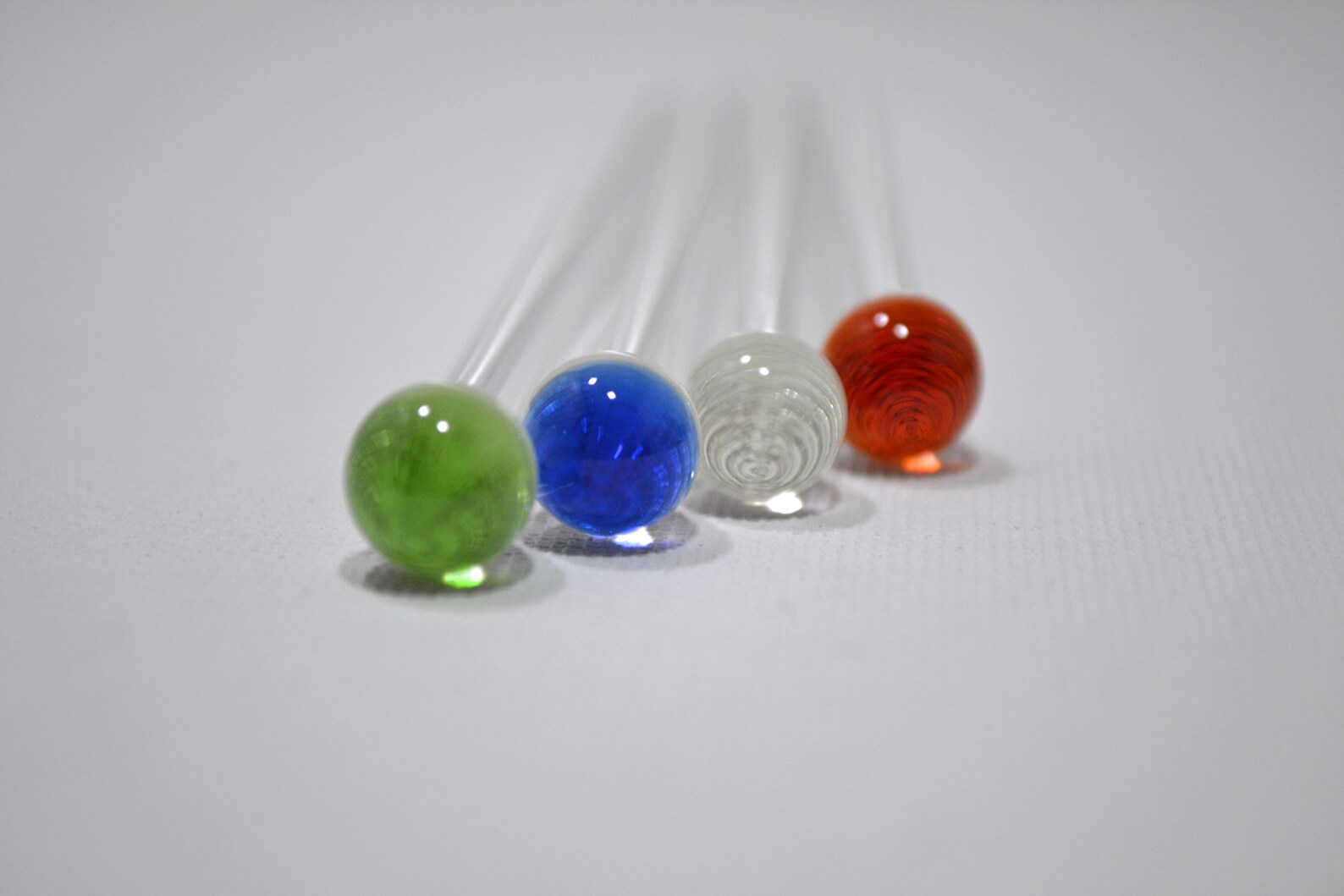 Swizzle Sticks Green Red Blue Clear Swizzle Stirs Glass Etsy