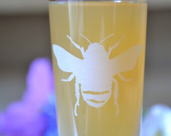 Shot Glass, Bee Shot Glass, Custom Shot Glass, Personalized Shot Glass, Sand Etched Shot Glass, Bee Party Favor, Etched Glass, Awesome Bee
