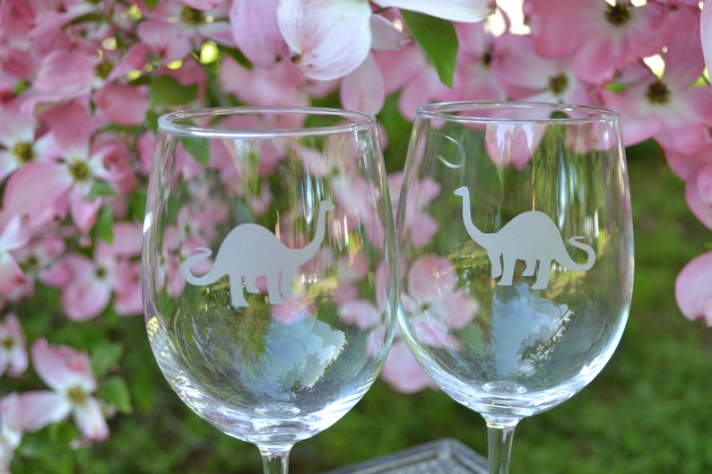 Dinosaur Wine Glasses Wine Glass Dino Glass Stem Wine Etsy