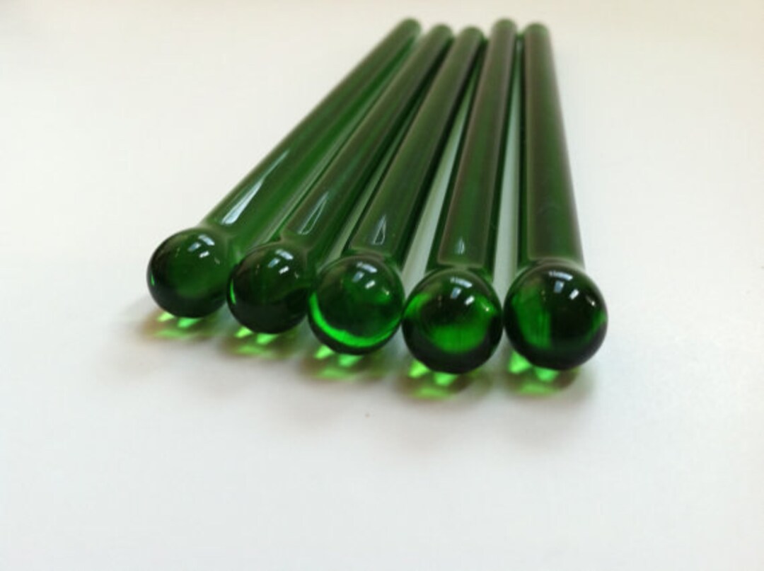 Glass Swizzle Sticks, Swizzle Sticks, Custom Swizzle Sticks, Green