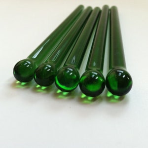 Glass Swizzle Sticks, Swizzle Sticks, Custom Swizzle Sticks, Green Swizzle Sticks, Glass Blown Swizzle Sticks, Glass Drink Stir Stick