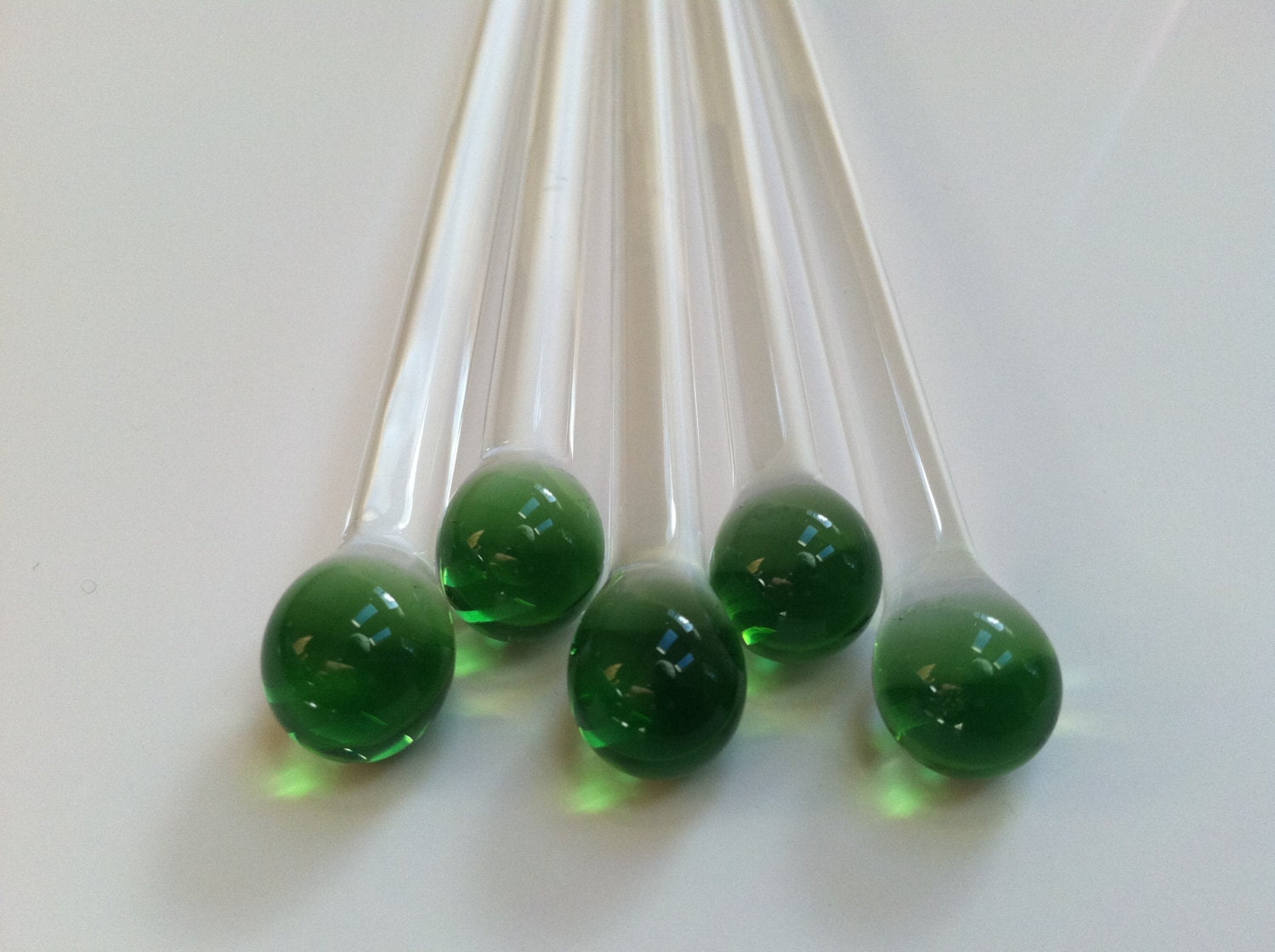 Swizzle Sticks Glass Swizzle Sticks Green Swizzle Sticks Etsy