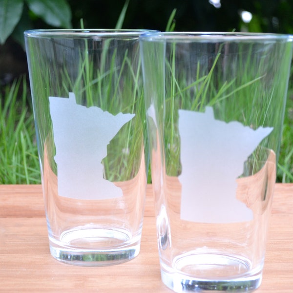Minnesota Pint Glasses Etsy