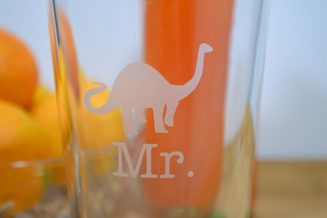 Pint Glasses, Wine Glasses, Mr. and Mrs. Glasses, Glasses, Dinosaur Glassware, Dinosaur Pint