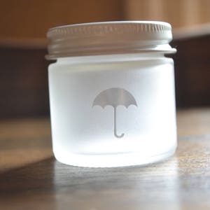 Glass Jar, Sand Etch Jar, Mini Jar, Mini Glass Jar, Stash Jar, Spice Jar, Frosted Glass Jar, Tiny Glass Jar, Small Glass Jar, Umbrella