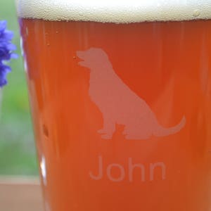 Pint Glass, Drinking Glass, Personalized Pint Glass, Custom Pint Glass, Dog Pint Glass, Sand Etch Glass, Puppy Dog Pint Glass, Custom Cup