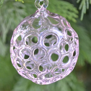 Glass Blown Ornament, Ornaments, Glass Ornament, Tree Ornament, Blown Glass Ornament, Pink Ornament, Unique Ornament, Pink