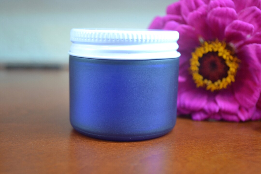 Glass Jar, Small Glass Jar, Stash Jar, Sand Etch Jar, Jar, Little Glass Jars, Blue Jar, Little