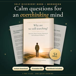 Overthinking Workbook and Journal PDF, 30 Day Reflection Prompts, Self Discovery Book