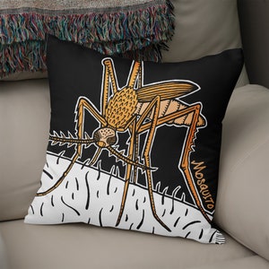 Mosquito - Cojín de insectos ilustrado