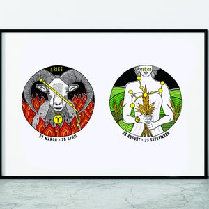 The Signs of the Zodiac - Couples Prints