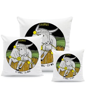 The Zodiac - Taurus - Illustrated Cushion