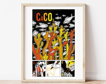 Coral 35th Anniversary gift for scientists (UK traditional) Periodic table of the elements