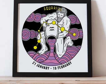 The Zodiac - Aquarius - Giclee Print (Unframed)