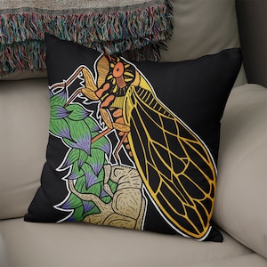 Cicadia - Cojín ilustrado de insectos