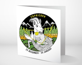 The Zodiac - Capricorn - Birthday Card