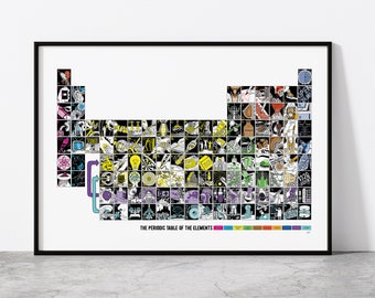 Illustrated Periodic Table of the Elements - Giclee Print