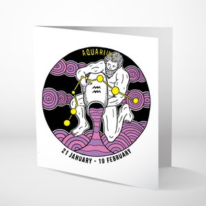 Le Zodiaque - Verseau - Carte d’anniversaire