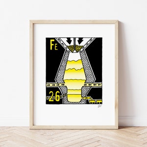 Iron 6th Anniversary gift for scientists (USA traditional) - Periodic table of the elements