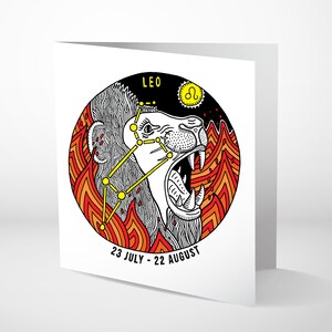 Le Zodiaque - Lion - Carte d’anniversaire