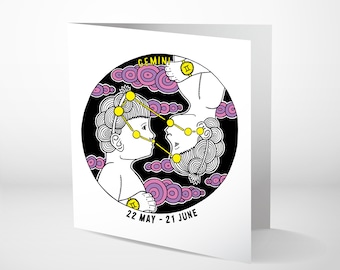 Gemini - Birthday Card - The Zodiac