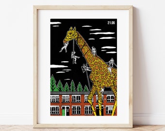 21 June - World Giraffe Day - Giclee Print (Unframed)