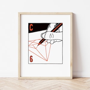 Carbon (Diamond) 30th Anniversary gift for scientists (Modern) Periodic table of the elements