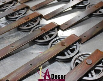 Barn Door Hardware Sliding Barn Door Kit Spoked Wheel Barn Etsy