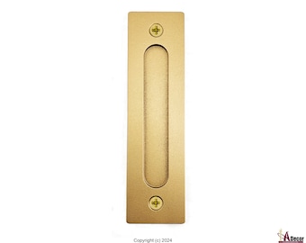 Gold Barn Door Flush Handle - No Router Needed, Easy Install