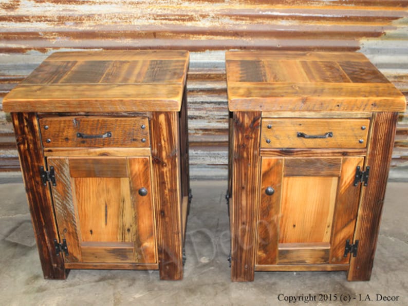 Timber Rough Sawn Night Stand or End Table Reclaimed Wood - Etsy