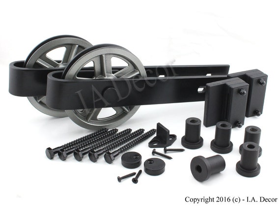 Diy Barn Door Hardware Kit Sliding Barn Door Kit Black Etsy