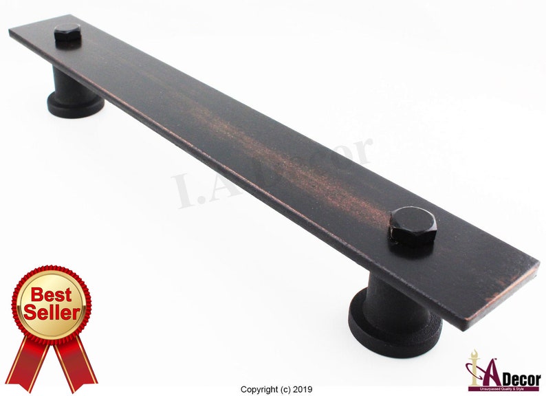 Oilrubbed Bronze Barn Door Handle Bronze Barn Door Pull Oil Rubbed Bronze Handle Modern Barn Door Handle Solid Barn Door Handle image 1