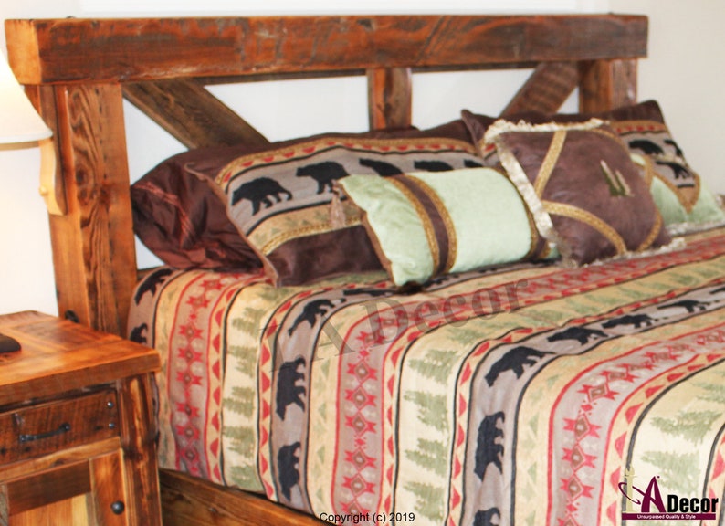 Timber Frame Bed Headboard Only Queen King Beam Reclaimed Wood Barn Barnwood